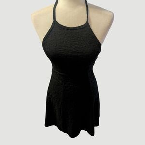 NWT SO Black Textured Dress Halter Mini Dress Size XS Polyester Spandex Blend